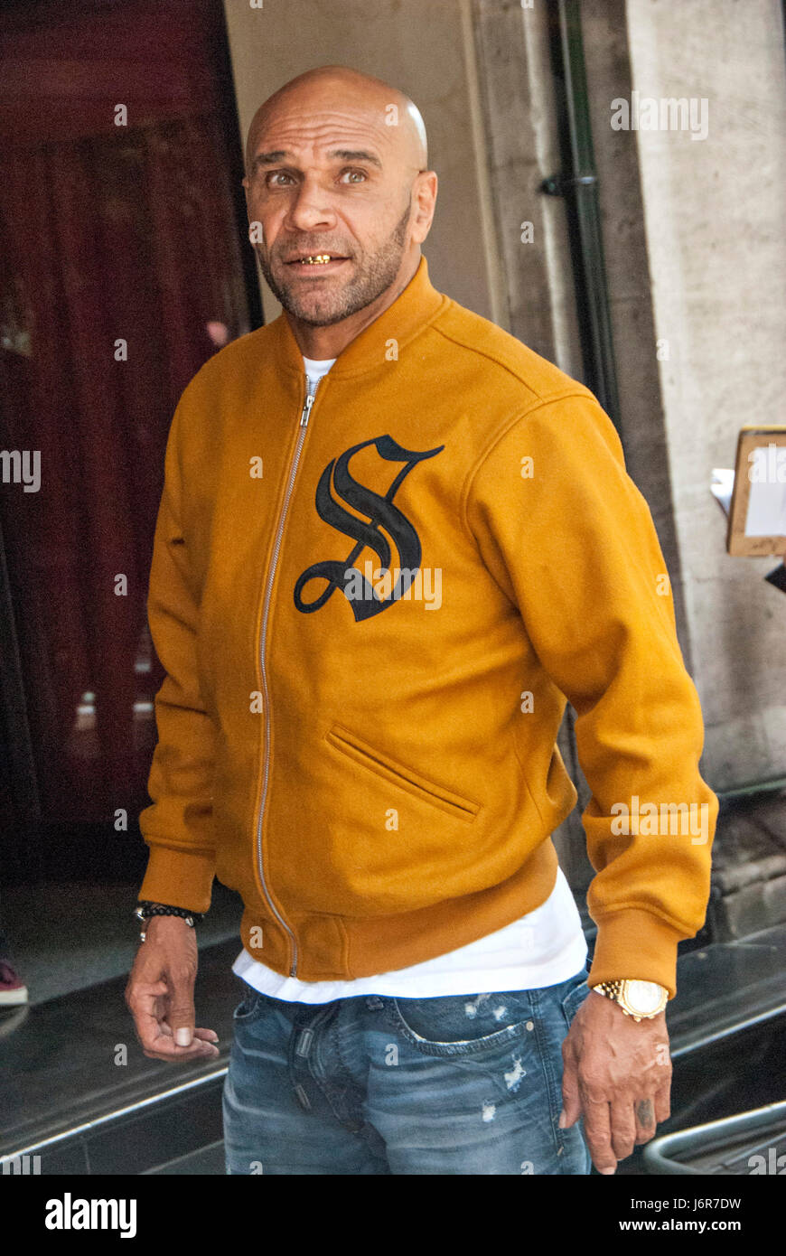 London, UK, 18.05.2017 Goldie kommt für 2017 jährliche Ivor Novello im Cavendish House Hotel in Park Lane. Stockfoto