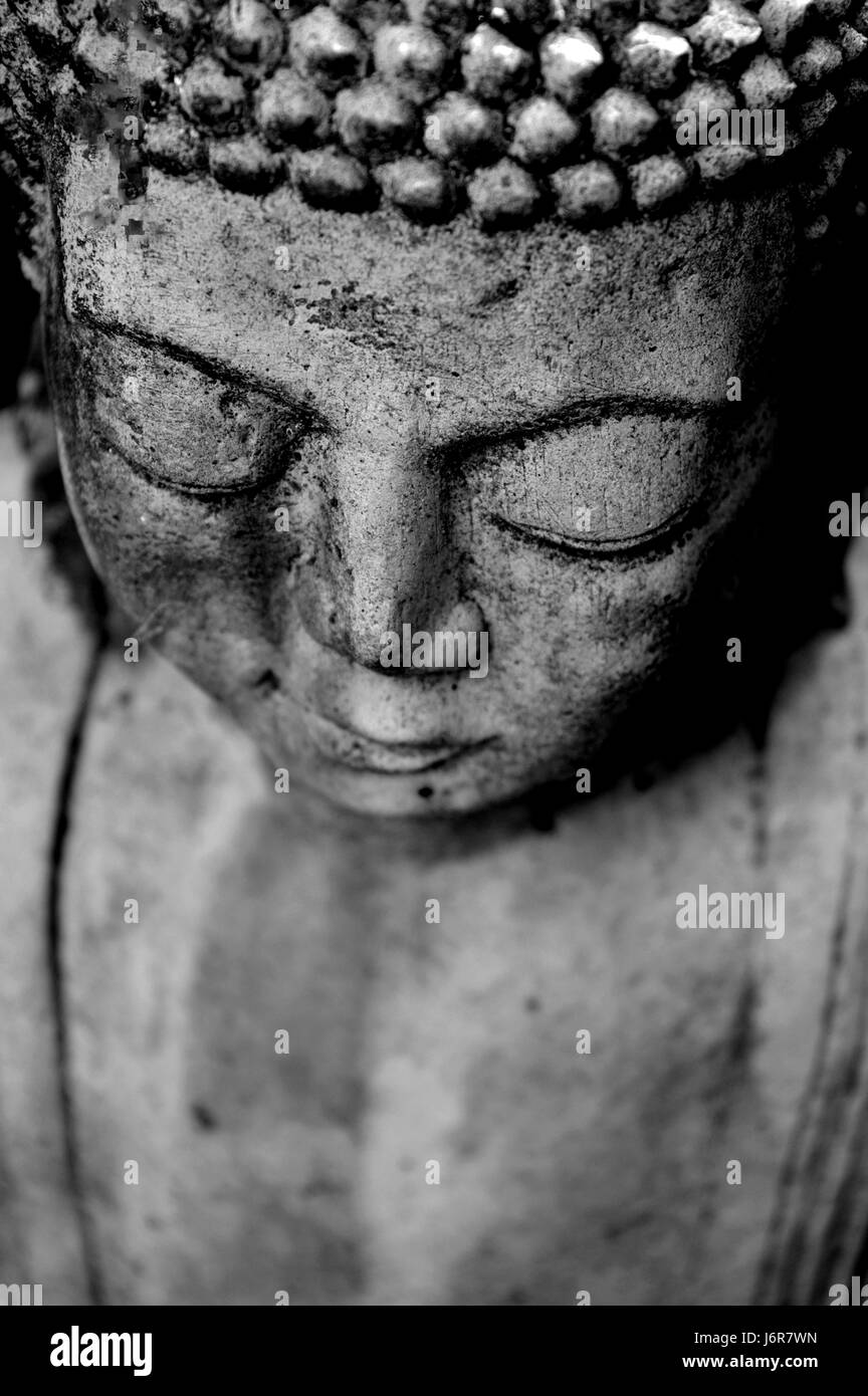 Gesicht einer Budda Statue Stockfoto