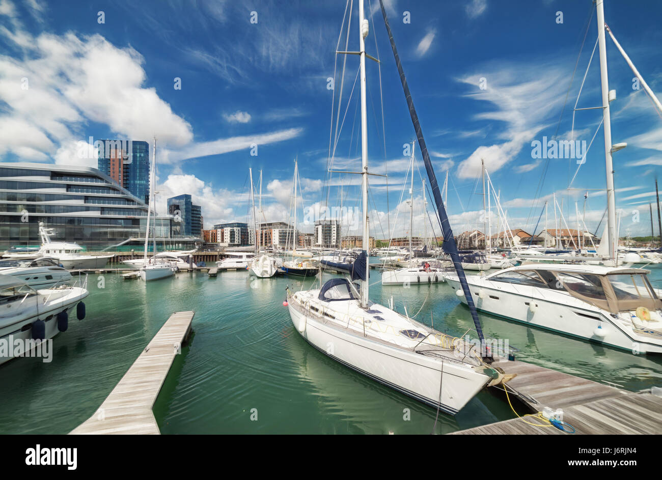 Ocean Village Marina in Southampton, Großbritannien Stockfoto