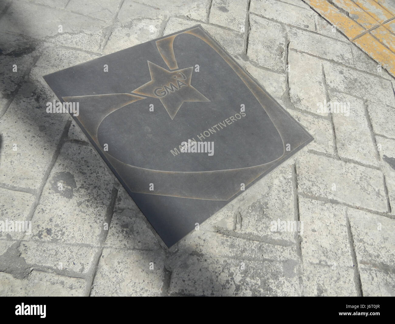 Das GMA Network Center Walk of Fame ehrt bedeutende philippinische Künstler und Persönlichkeiten aus verschiedenen Unterhaltungsbereichen. Sie feiert ihren Beitrag zur philippinischen Unterhaltungsindustrie. Stockfoto