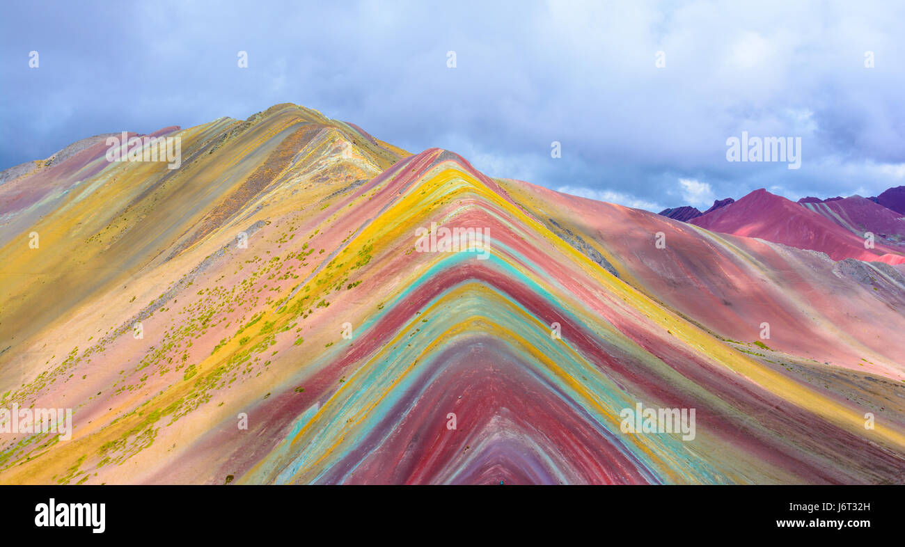 Vinicunca, Montana de Siete Colores oder Rainbow Mountain, Pitumarca Peru Stockfoto