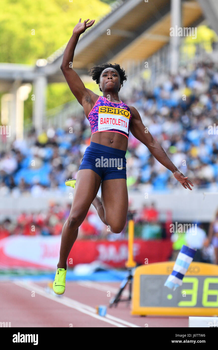 Kawasaki Damen Weitsprung Finale im Todoroki Leichtathletik-Stadion, Kanagawa, Japan. 21. Mai 2017. Tianna Bartoletta (USA) Leichtathletik: IAAF World Challenge Seiko Golden Grand Prix in Kawasaki Frauen Weitsprung Finale im Todoroki Leichtathletik-Stadion, Kanagawa, Japan. Bildnachweis: AFLO SPORT/Alamy Live-Nachrichten Stockfoto