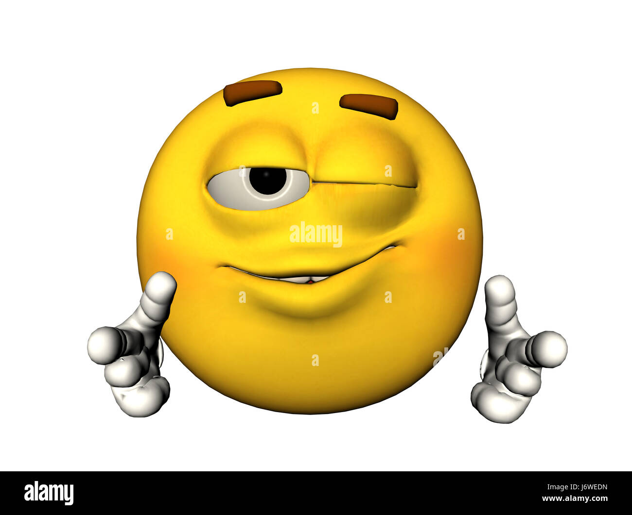 isolierte Blink Augenzwinkern Ausschnitt Abbildung Smiley Emotion Render Hintergrund Stockfoto