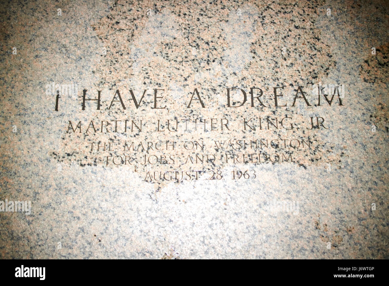 Lage des Martin Luther King, ich habe eine Traum-Rede auf dem Lincoln Memorial Washington DC USA Stockfoto