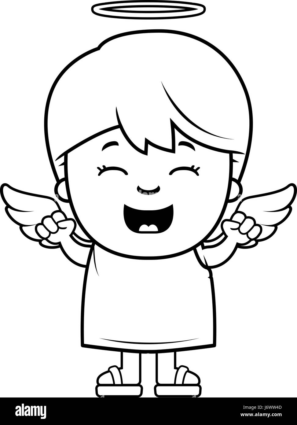 Ein Cartoon Illustration eine junge Engel suchen aufgeregt. Stock Vektor