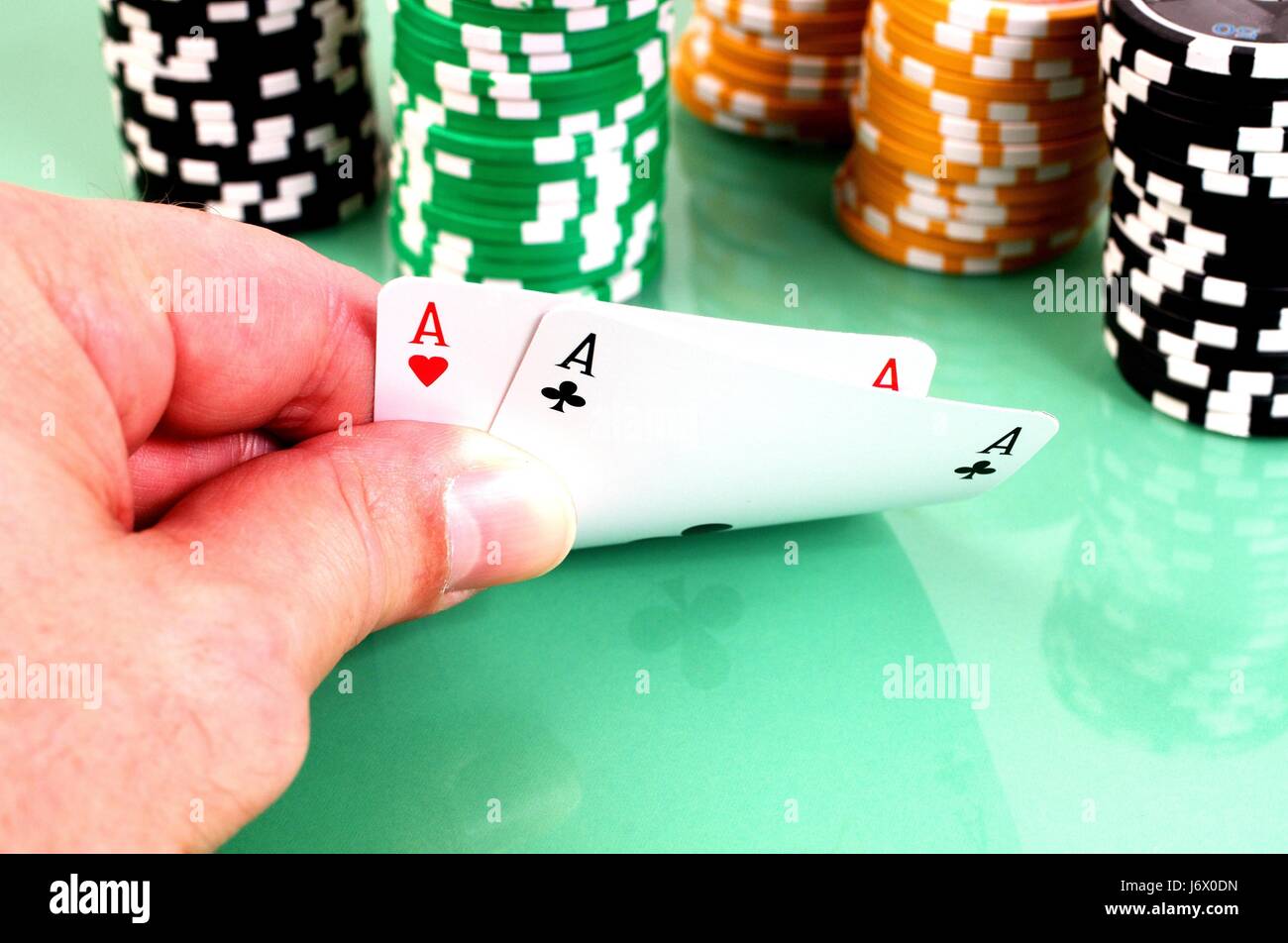 gute Pokerhand Stockfoto