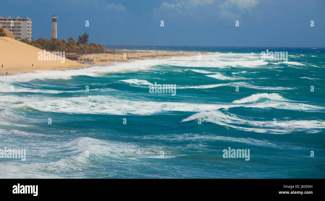 Leuchtturm auf fuerteventura Stockfoto