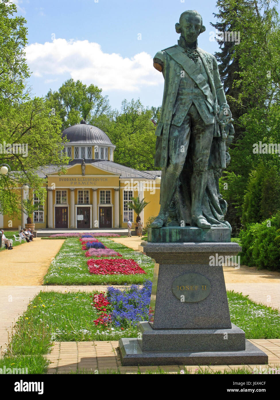 Joseph Ii Statue in Franzensbad armlos Stockfoto