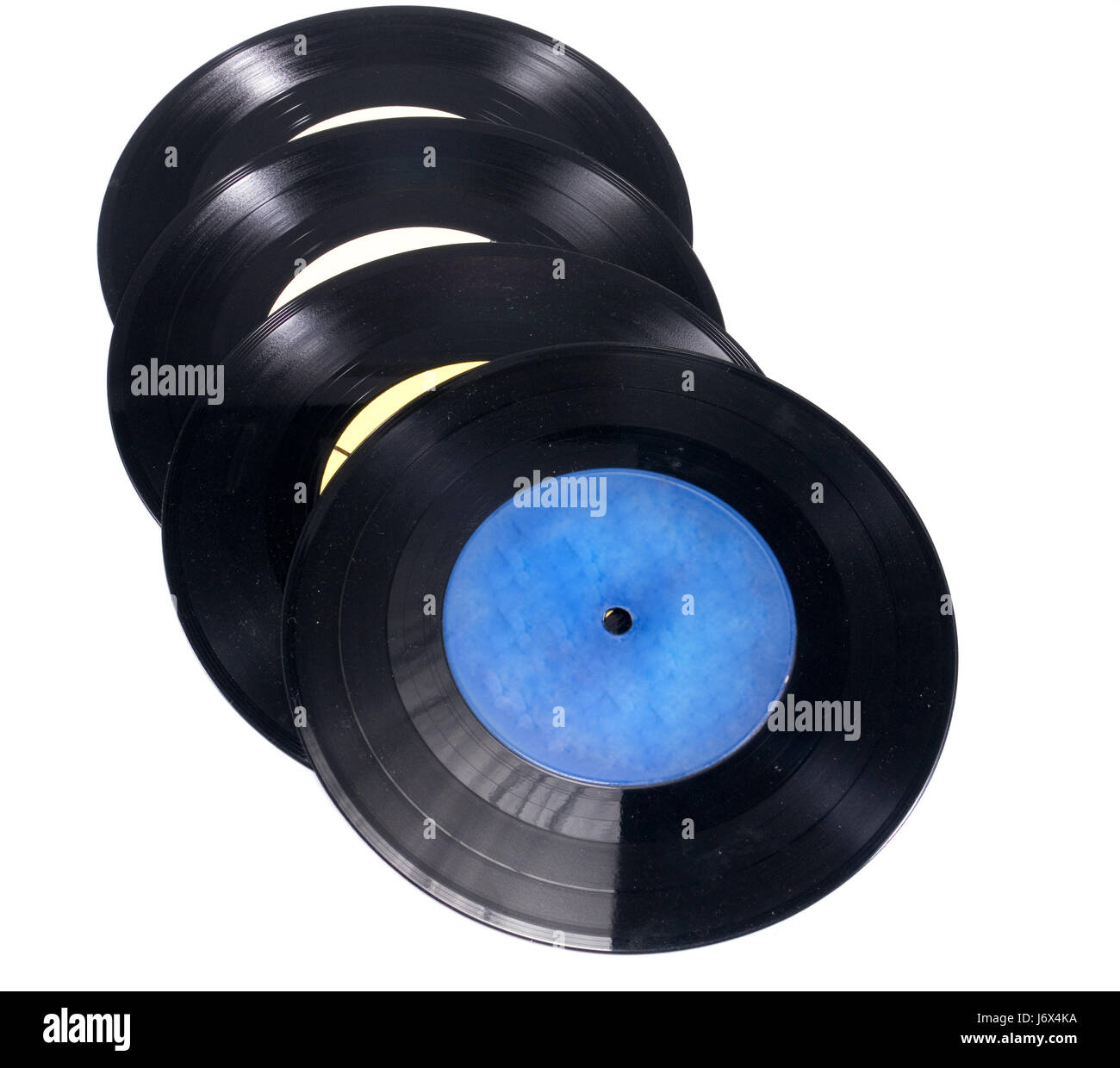 isolierten musikalischen Vintage Kunststoff synthetischen Material Vinyl alte Platte disco Stockfoto