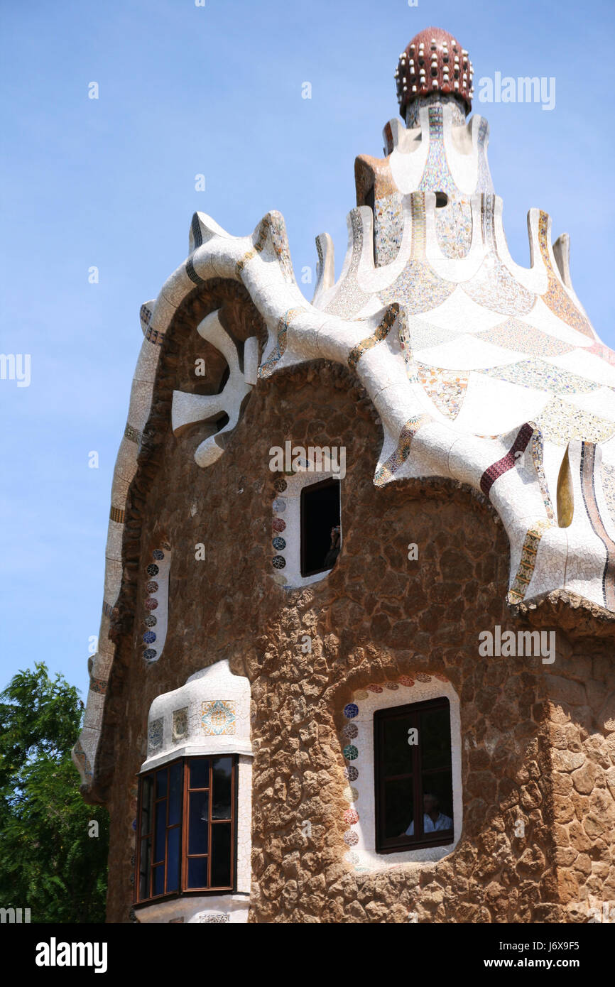 Haus im Park Güell Stockfoto