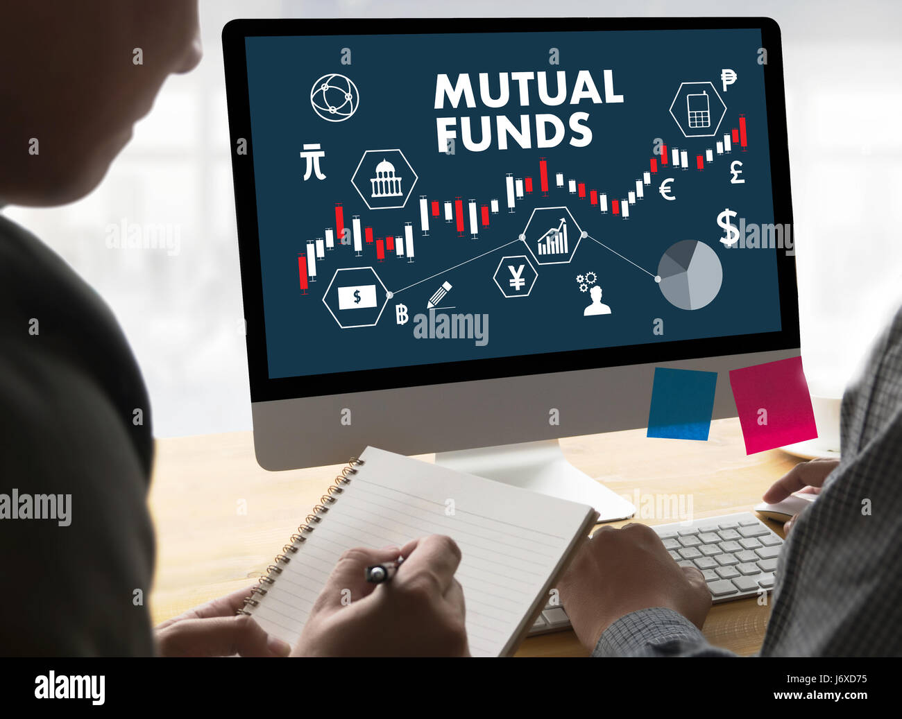 Investmentfonds-Finanzen und Geld-Konzept, Schwerpunkt Investmentfonds investieren Stockfoto
