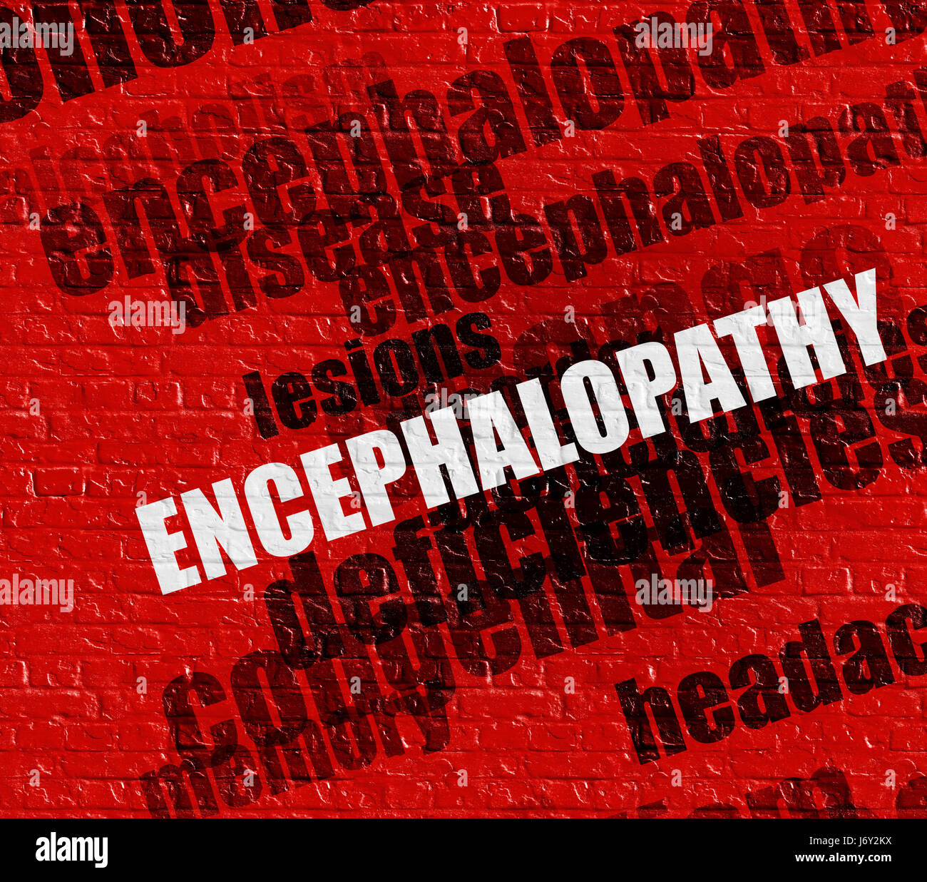 Modernen Gesundheitskonzept: Enzephalopathie auf rot Brickwall. Stockfoto