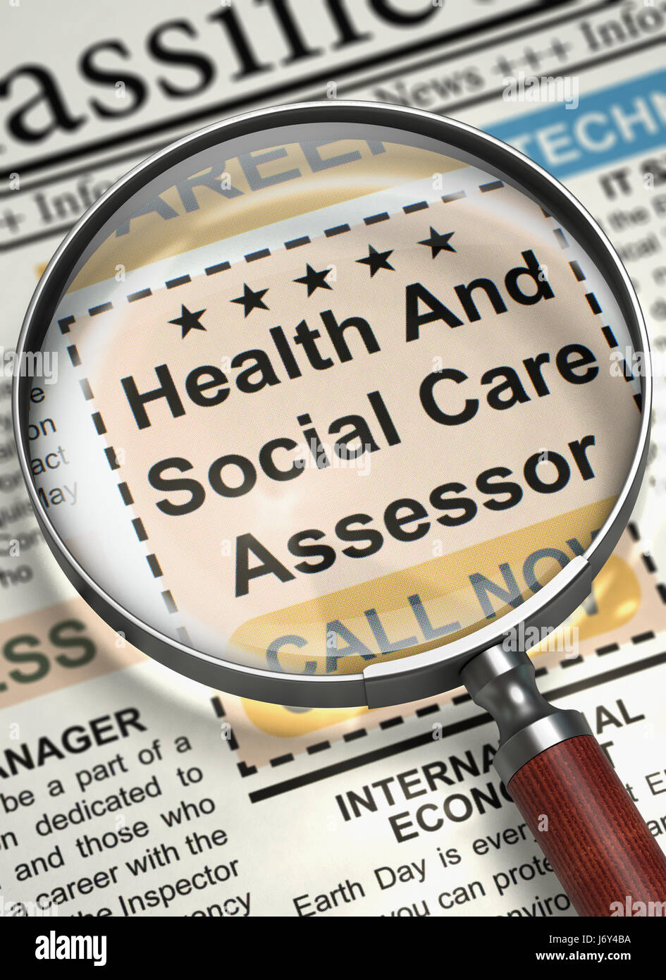 Gesundheit und Sozialfürsorge Assessor jetzt mieten. 3D. Stockfoto