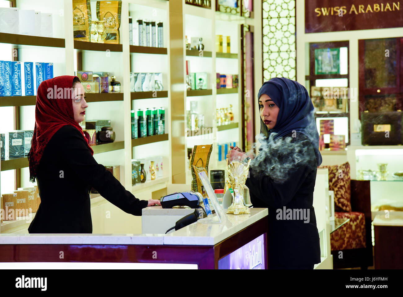 Oman Muscat A Parfüm shop Stockfoto