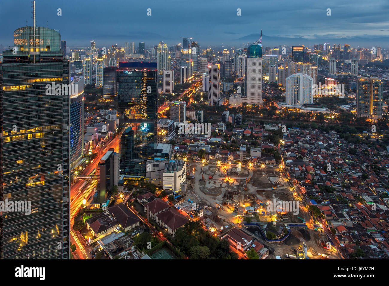 Skyline der Stadt, Jakarta, Indonesien Stockfoto
