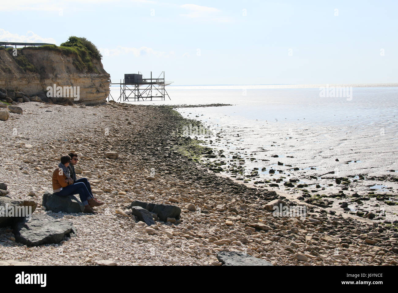 Mann und Frau am Strand Stockfoto