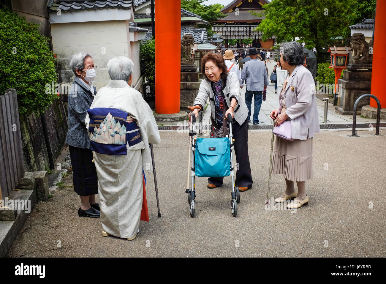 Ältere Menschen in Japan. Stockfoto
