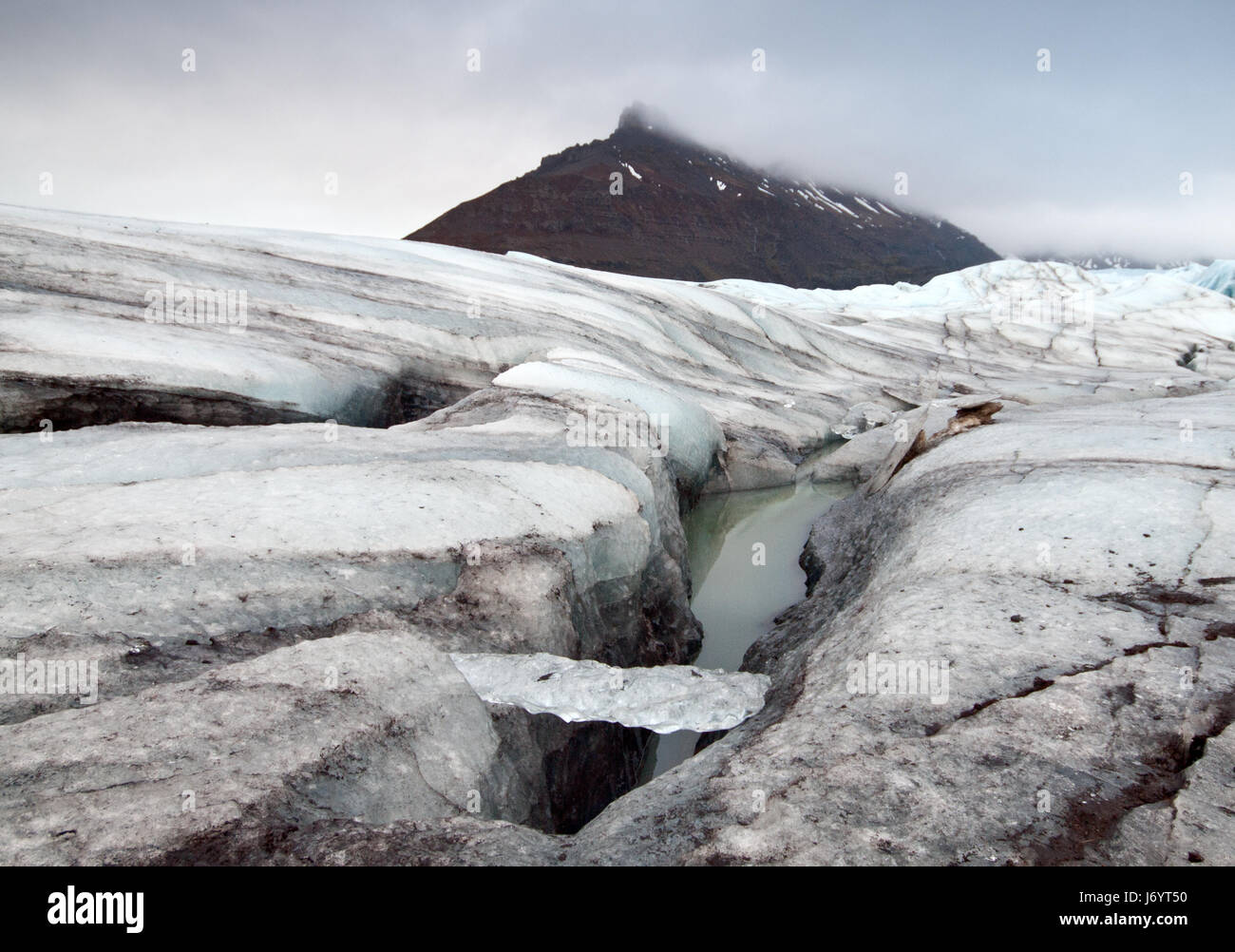 Harpunen Sie in Svinafellsjokull Gletscher, Hornafjördur, Island Stockfoto