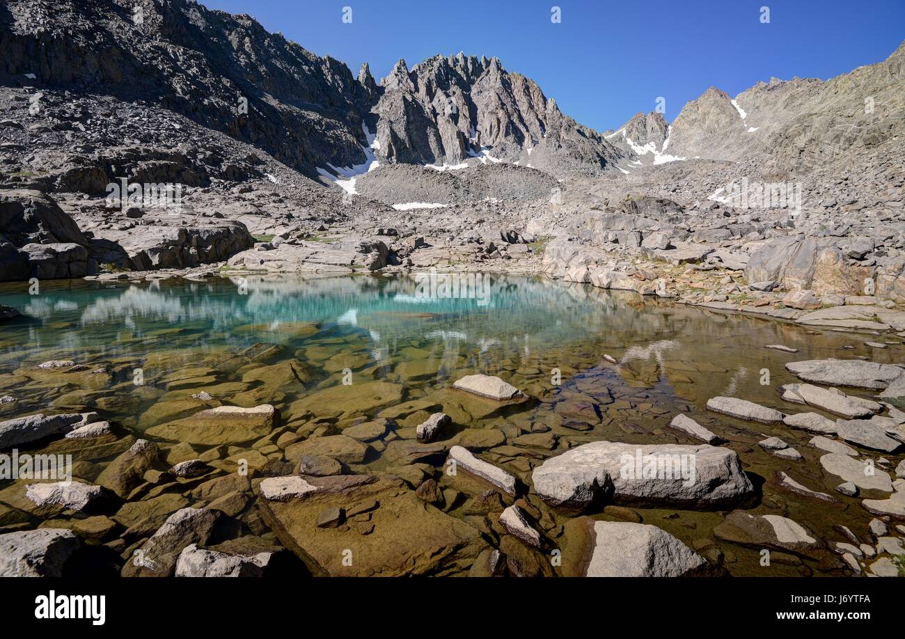 Payne Lake und Gendarme Peak, Inyo National Forest, California, USA Stockfoto