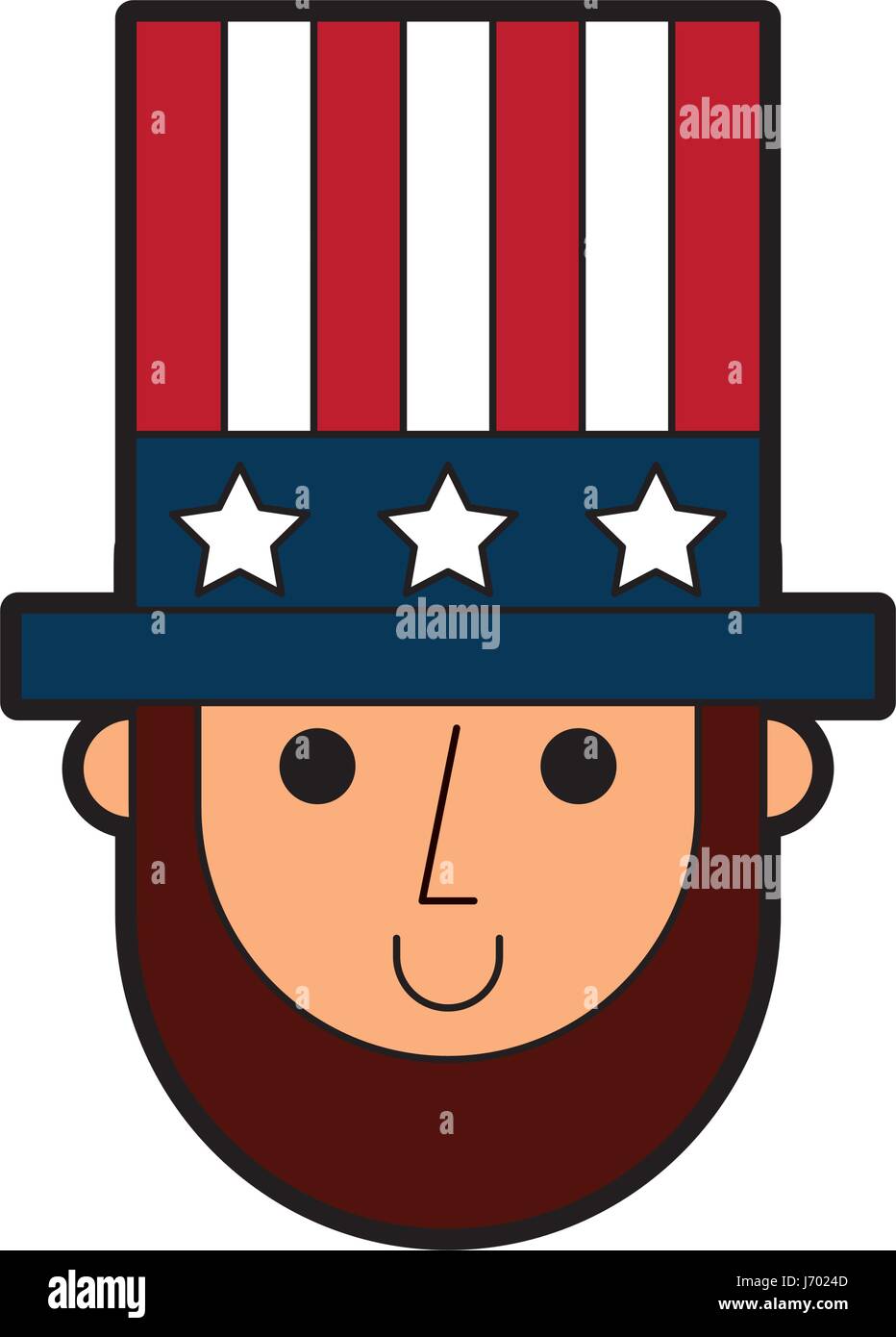 Abraham Lincoln Mit Hut Comic Figur Stock Vektorgrafik Alamy