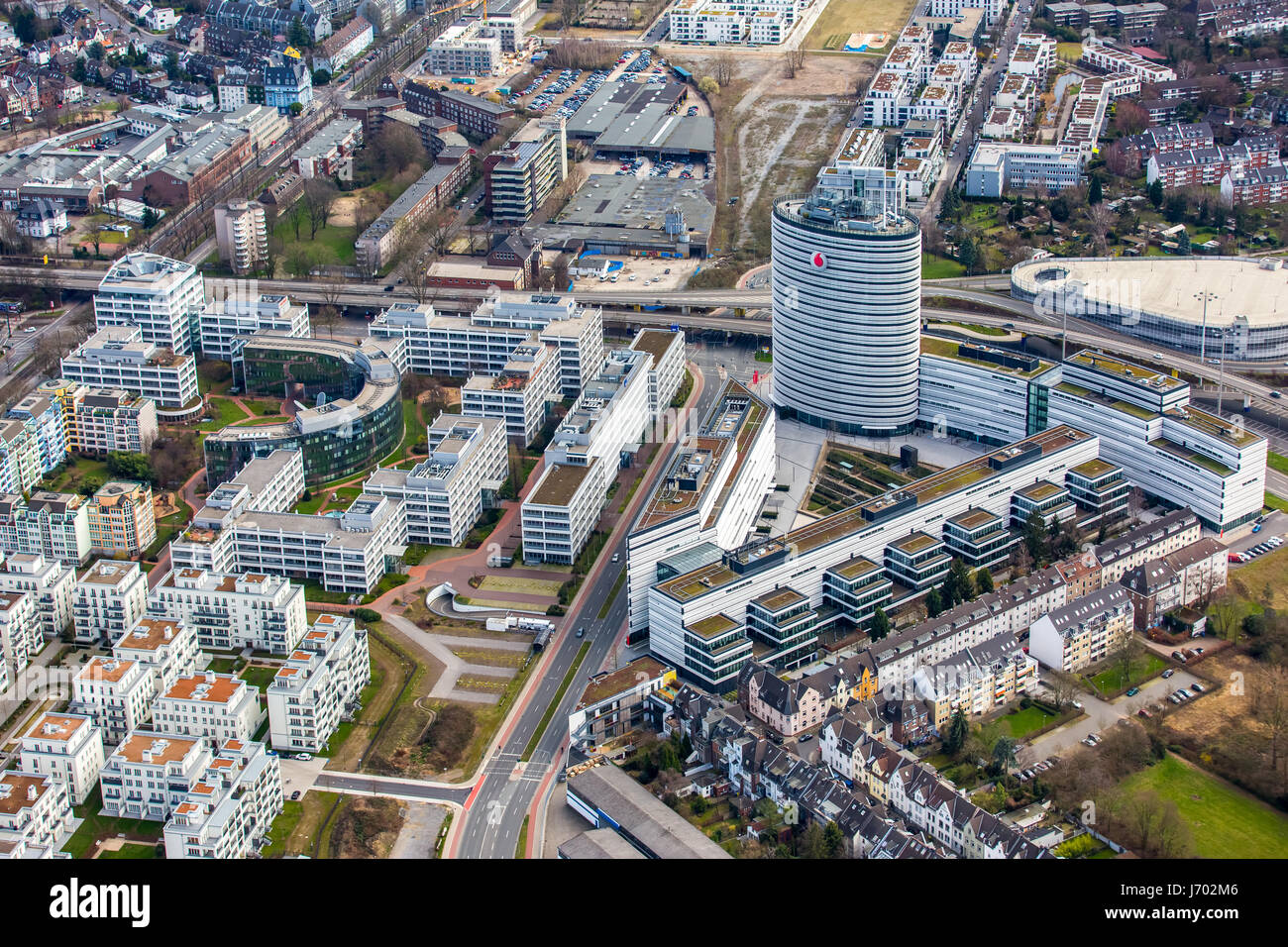 Vodafone Innovation Park, Vodafone Campus, Vodaphone Hauptsitz Düsseldorf, B7, Brüsseler Straße, Düsseldorf, Rheinland, Nordrhein Westfalen, Ger Stockfoto