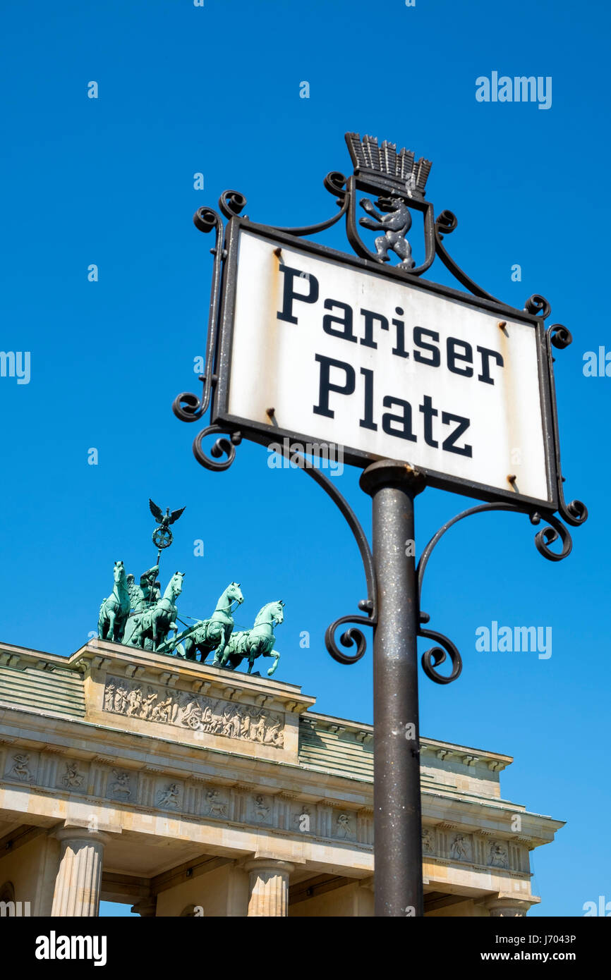 Brandenburger Tor am Pariser Platz in Berlin-Deutschland Stockfoto