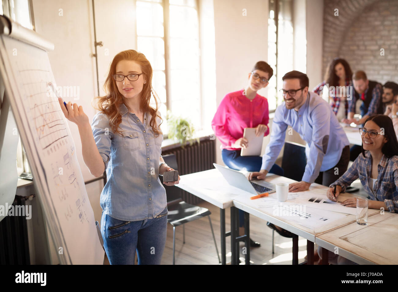 Studenten College University Education behandelnden Vortrag Stockfoto