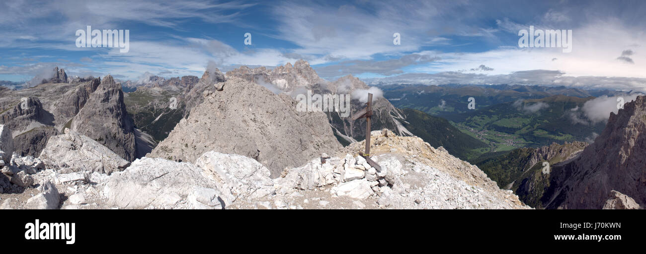 Wandern Wandern Wanderung Süd Tirol Tal Anblick Ansicht Outlook Perspektive vista Stockfoto