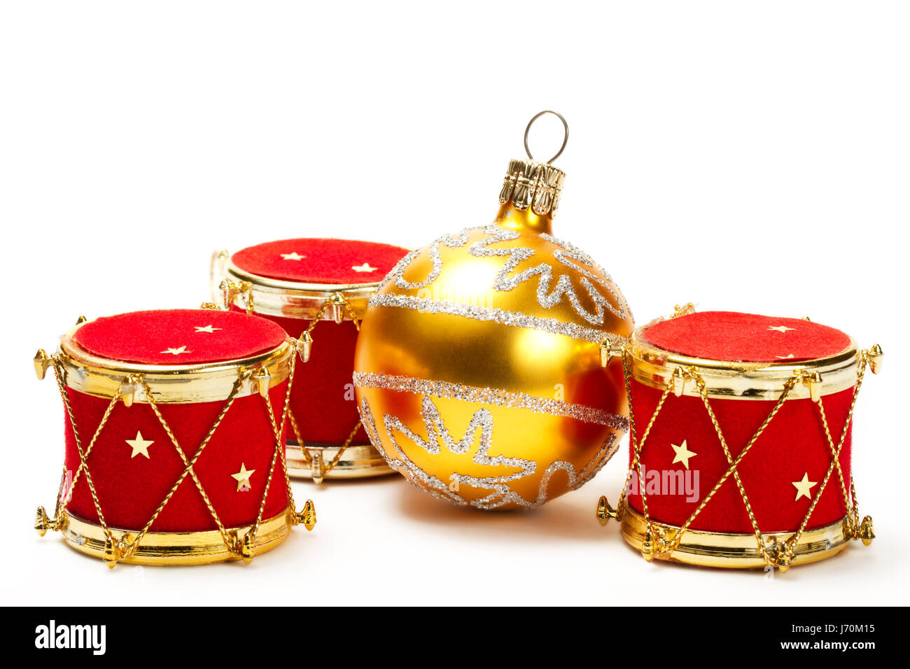 Christbaumschmuck mit Trommel-Form Stockfoto