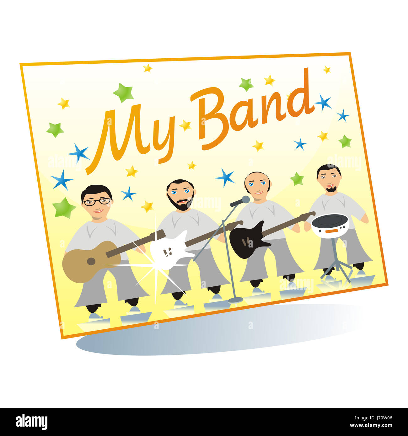 Musik Poster Illustration Band Musik Gruppe Detail Konzert Unterhaltungsmusik Stockfoto