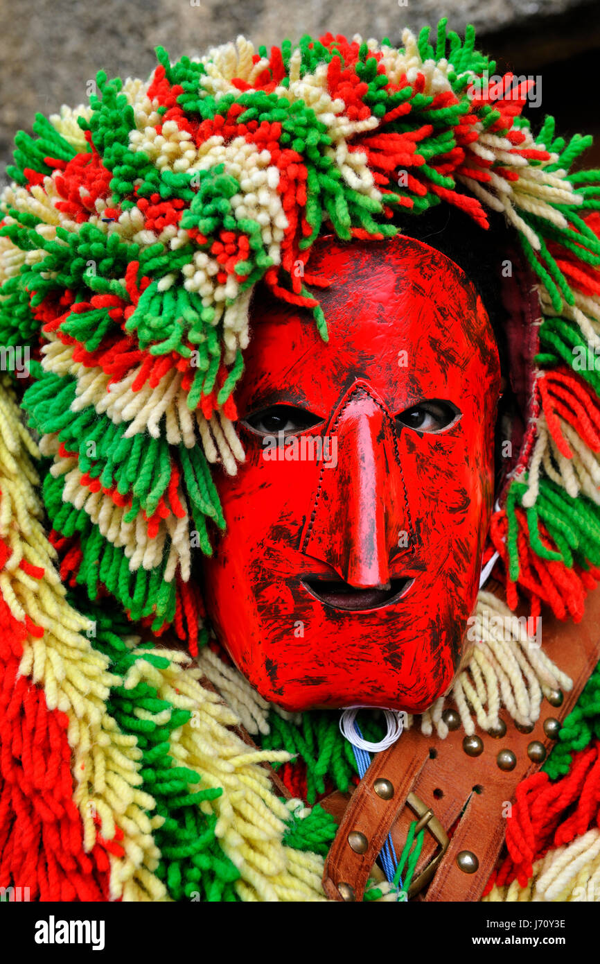 Traditionelle Masken und Karneval bei Podence, Tras-os-Montes, Portugal Stockfoto