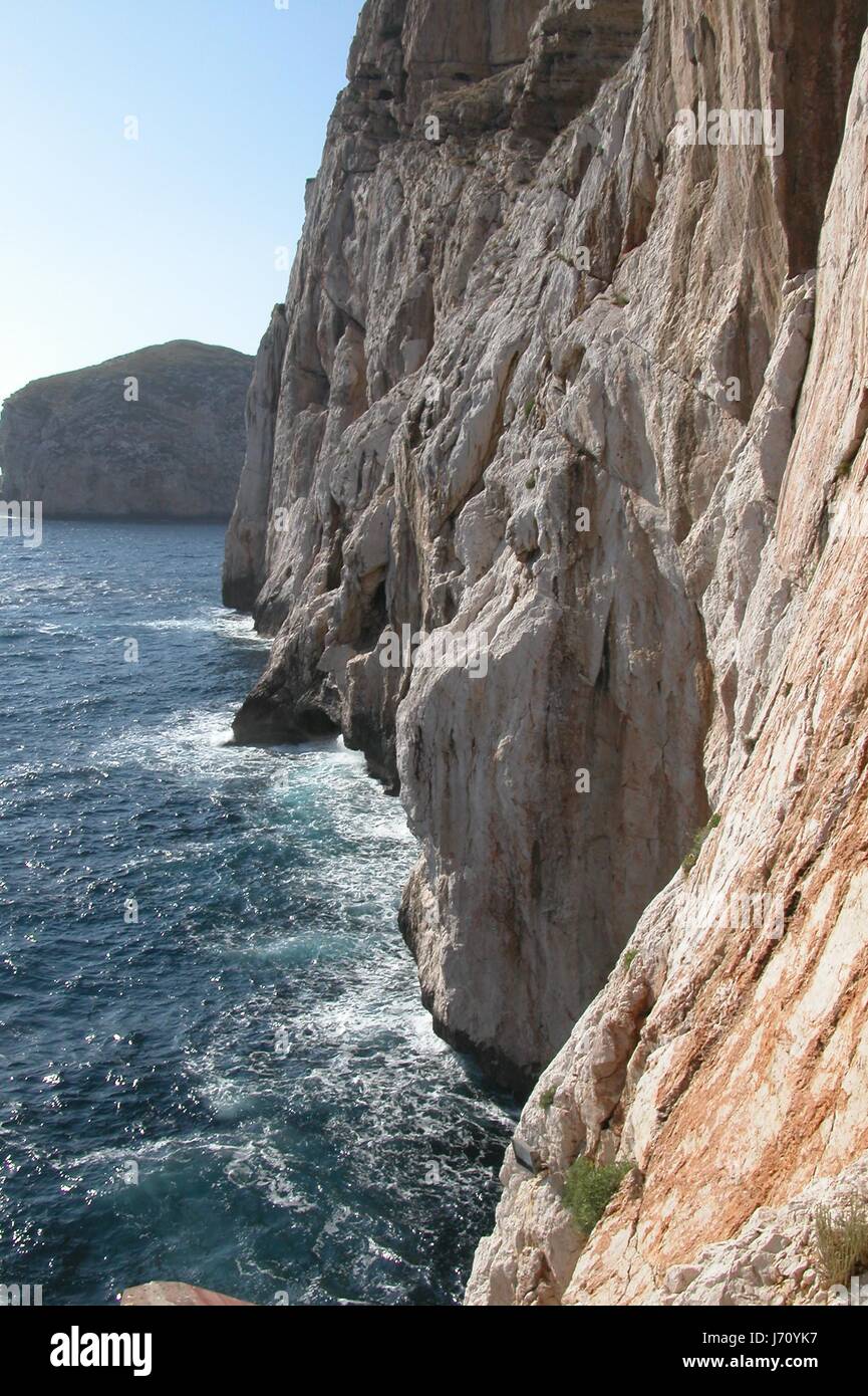 Italia Grotte Sardinien Italien Neptun blue Flow Wellen Felsengrotte Küste Italia Stockfoto