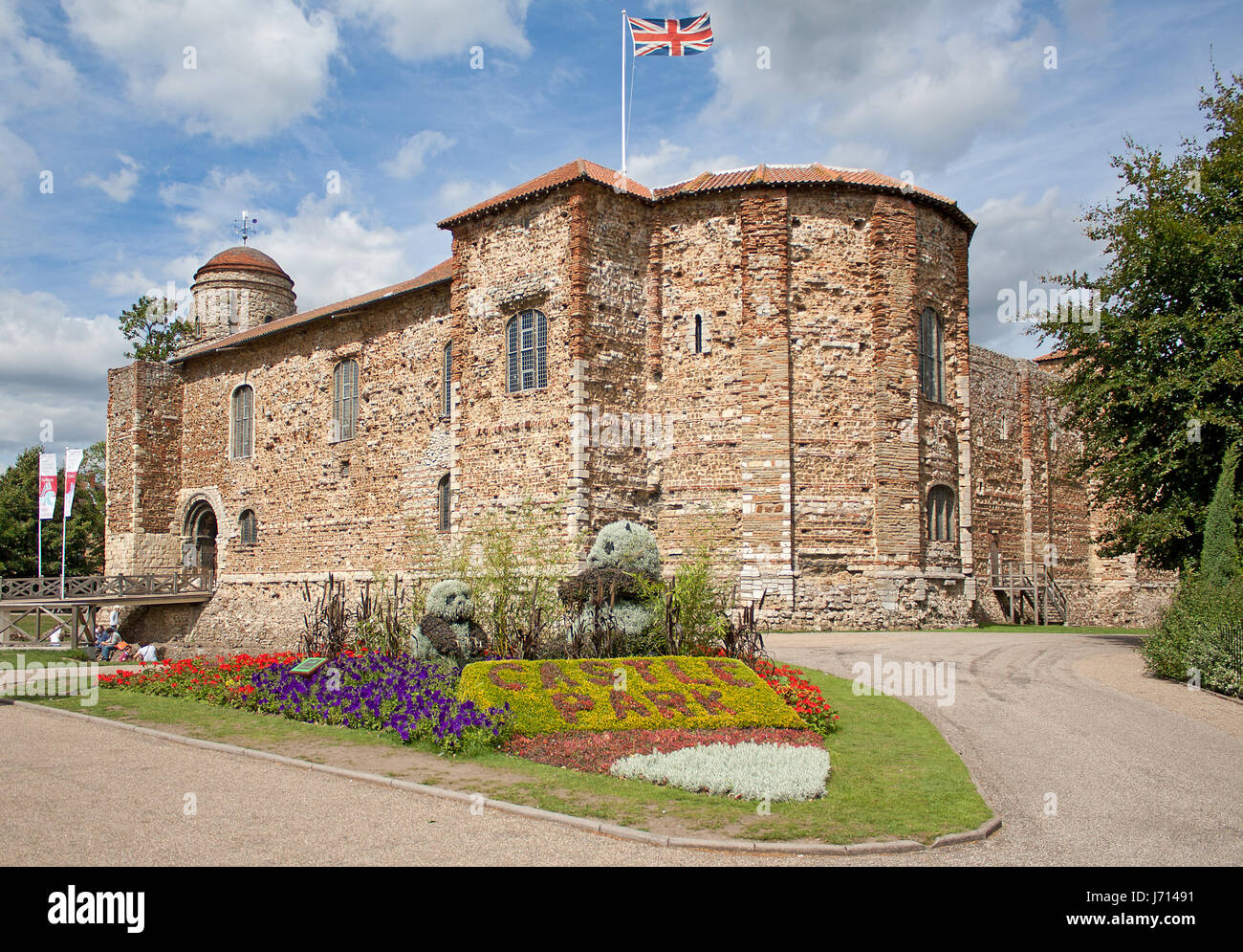 England Geschichte Großbritannien mittelalterliche Burg Wahrzeichen Norman blaue Schlosspark Stockfoto