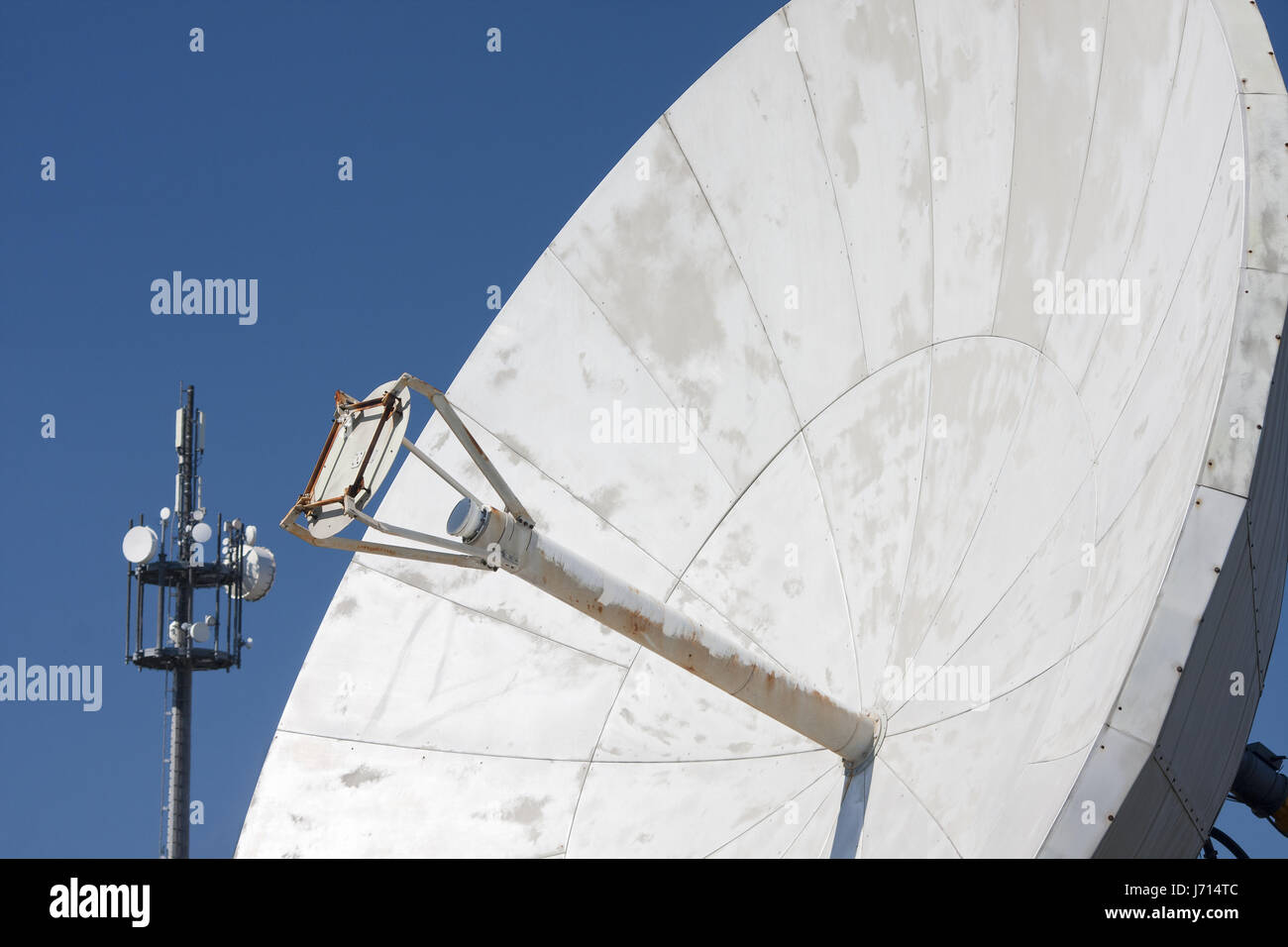 Reflektor Radar Parabel Parabolantenne Radio Relay System Funkgerät Stockfoto