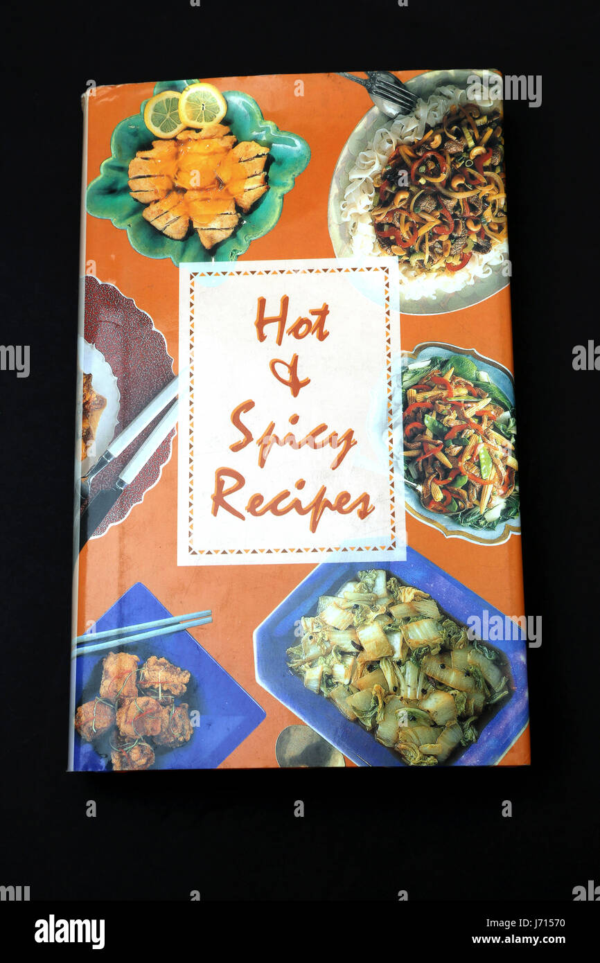 Hot and Spicy Rezepte Kochbuch Stockfoto