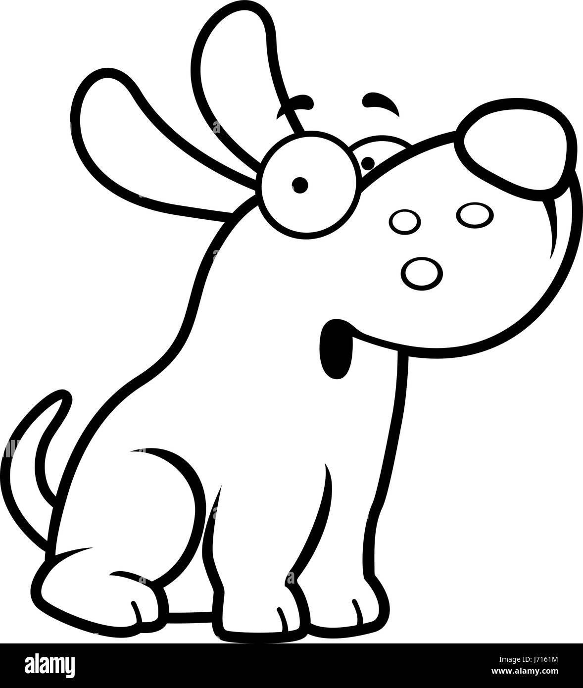 Eine Karikatur Illustration eines Hundes suchen überrascht. Stock Vektor