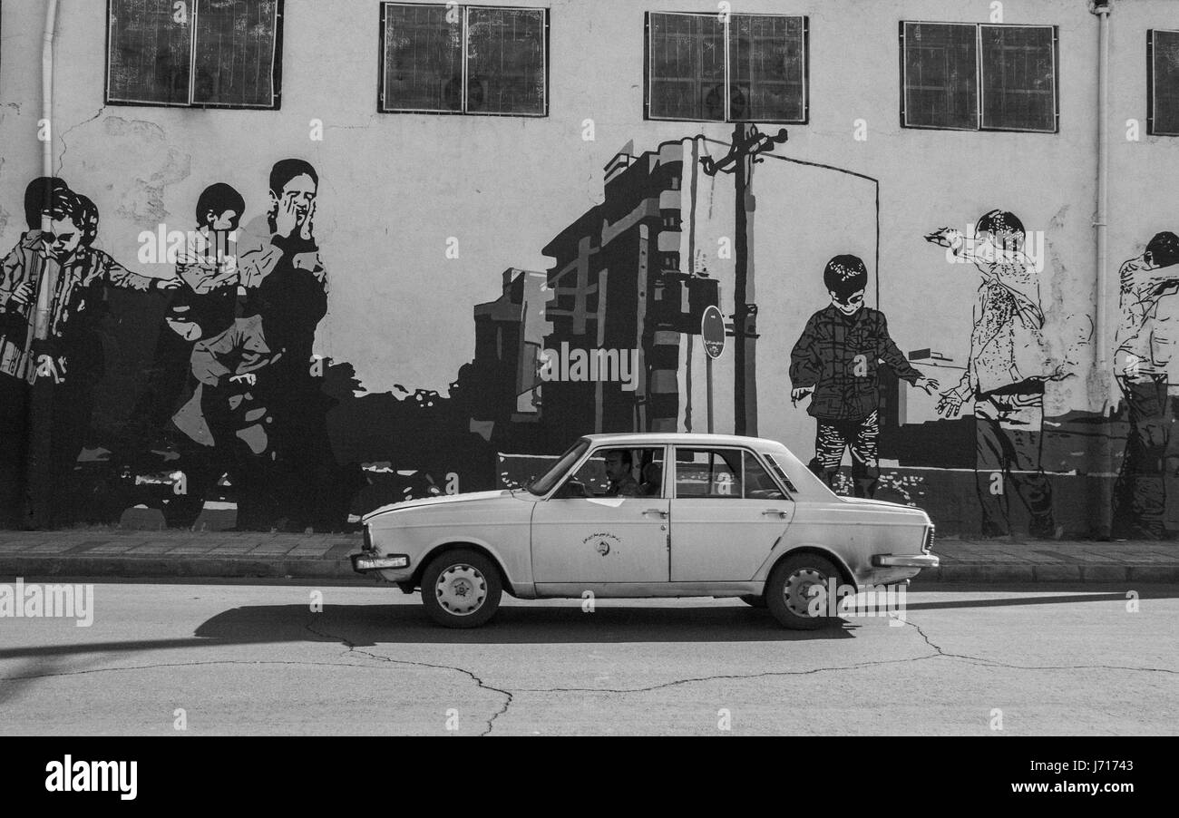 Street-Art treffen Paykan, Shiraz, Iran Stockfoto