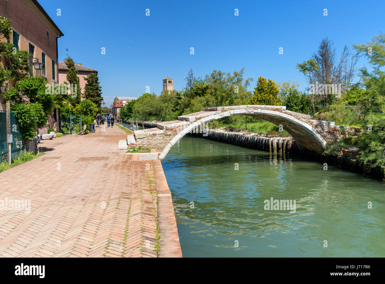 Teufelsbrücke in Torcello Island, Lagune von Venedig, Italien Stockfoto
