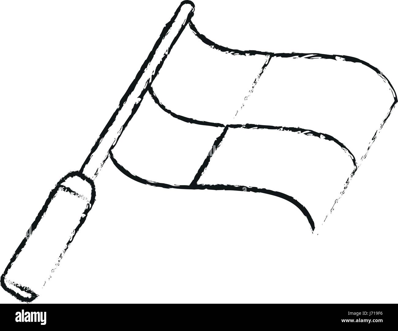 Monochrom verschwommen Silhouette Fussball Schiedsrichter Flagge Stock Vektor