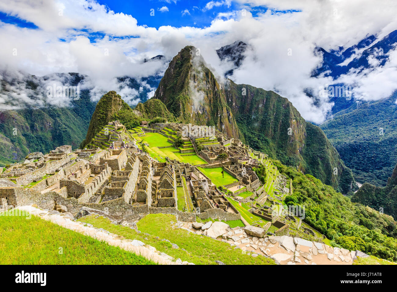 Machu Picchu, Peru. UNESCO-Weltkulturerbe. Eines der neuen sieben Weltwunder Stockfoto