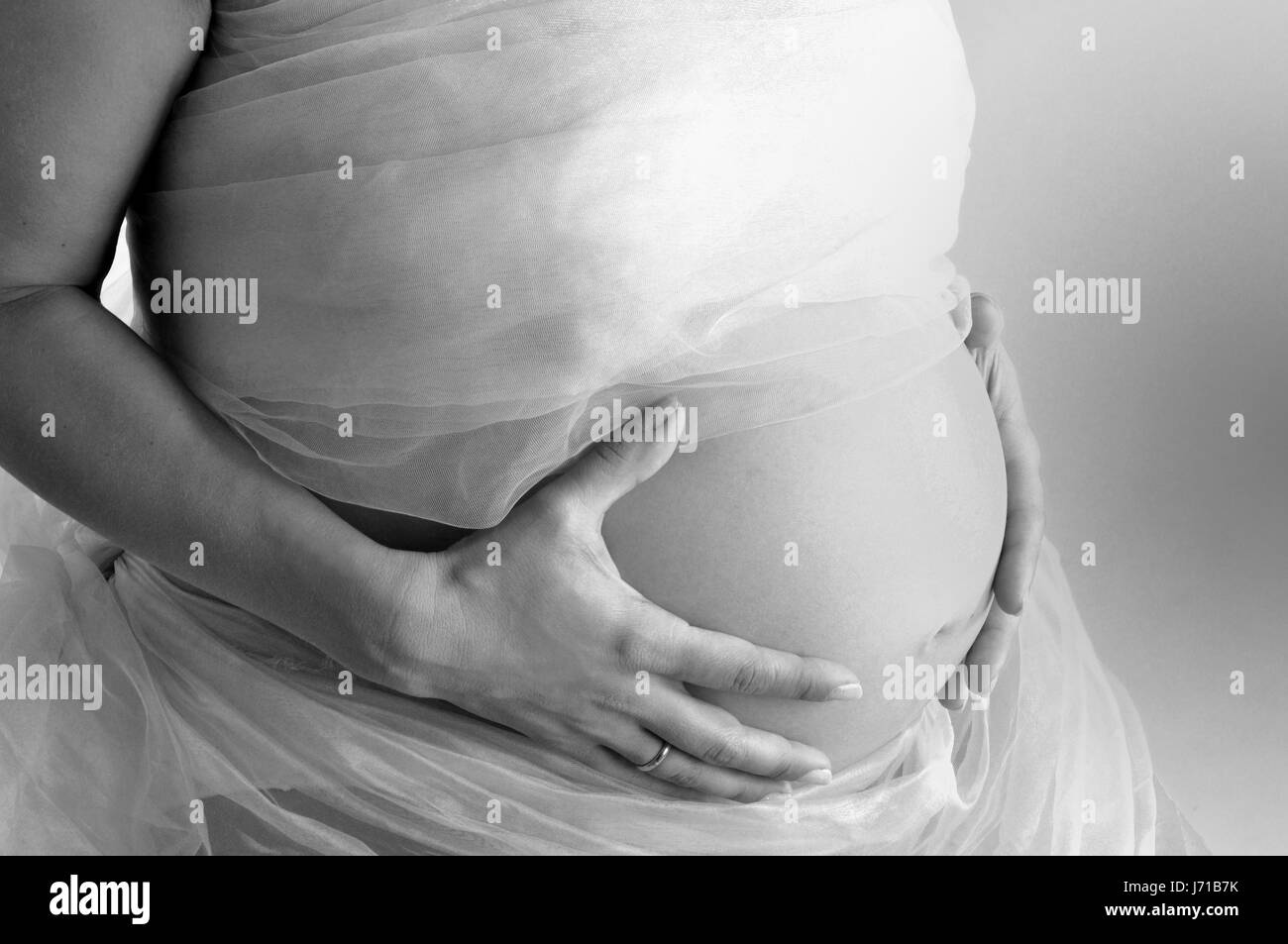 Detail Mutter Mutter Ma Mama Bauch Bauch schwanger Mumie Mädchen Mädchen Frau Stockfoto