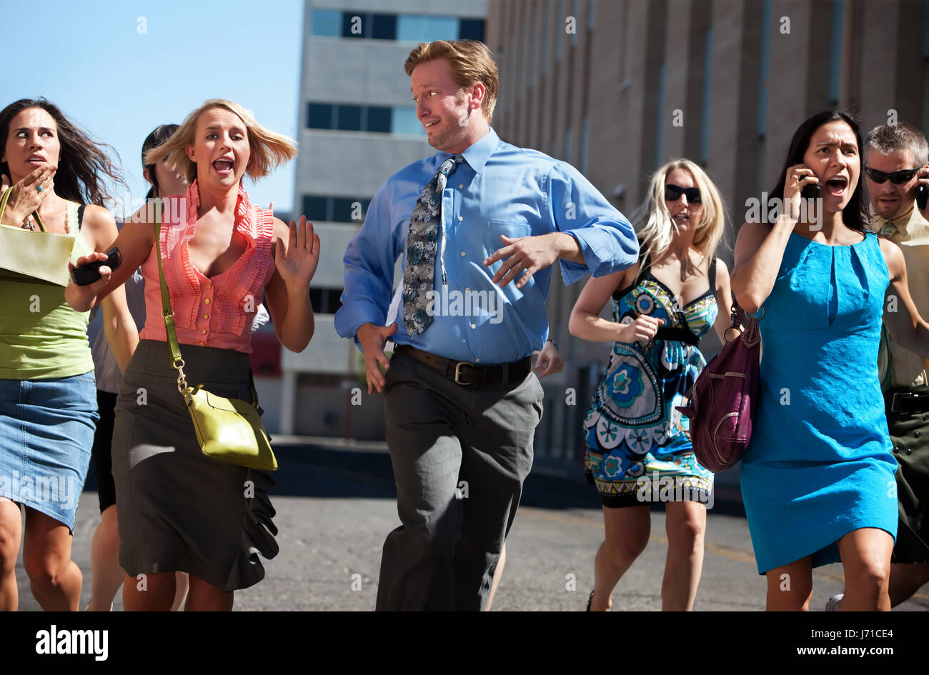 Schuhe-Übung kommunizieren Innenstadt executive Kleid Emotion Ausübung Kleid Stockfoto