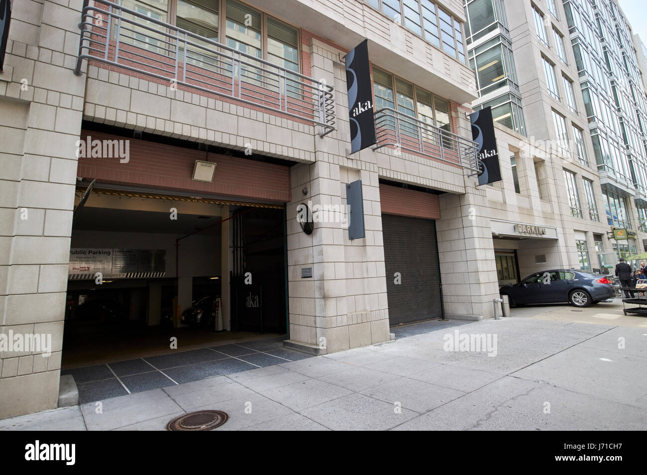 u-Bahn und Multi-geschossiges Parkhaus Parkplatz garage Downtown Washington DC USA Stockfoto