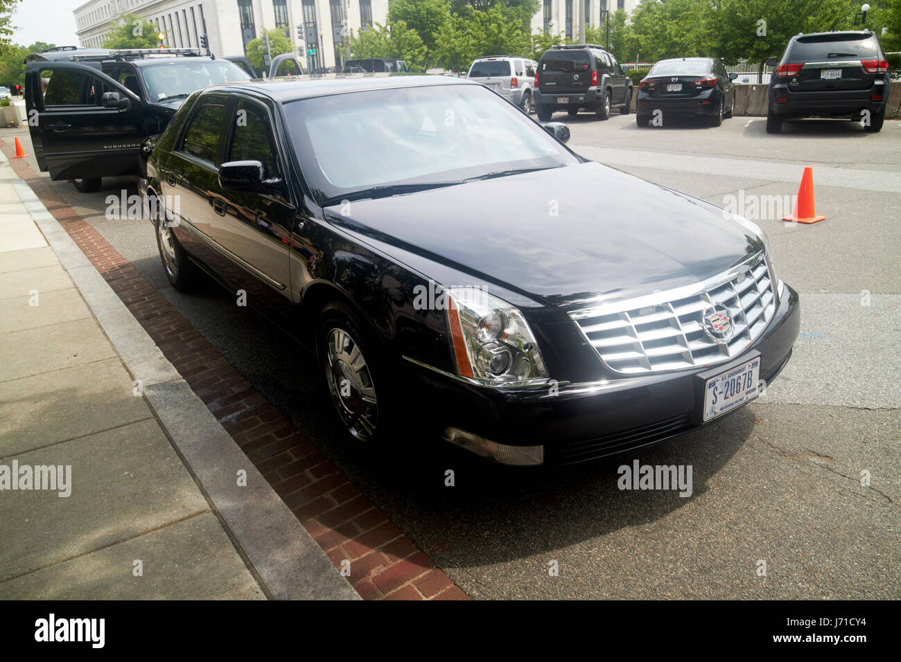 US-Außenministerium gepanzerten Cadillac Dts Deville Limousine Fahrzeug Washington DC USA Stockfoto