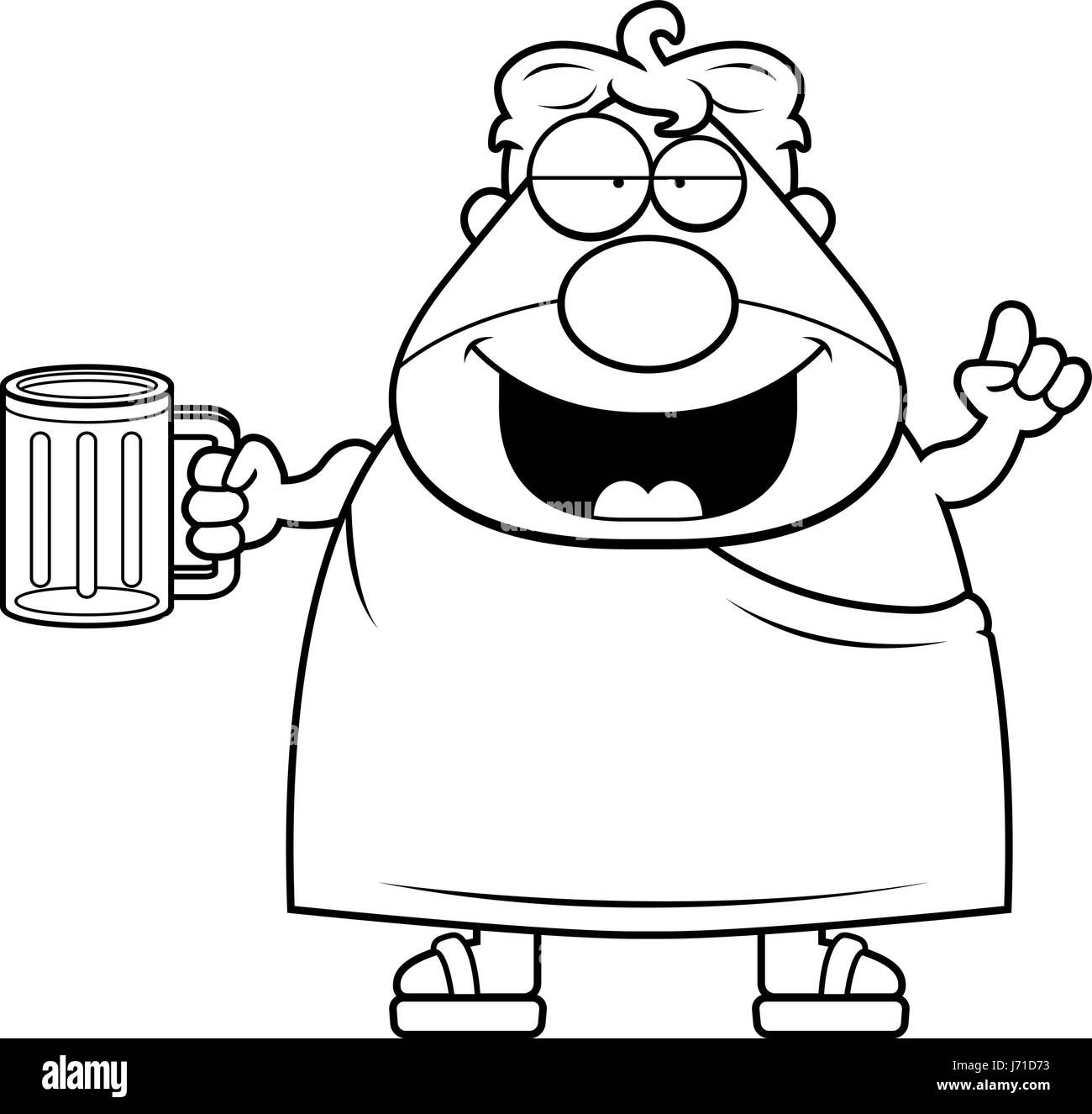 Ein glückliches Cartoon Frat Jungen suchen Sie betrunken und lächelnd. Stock Vektor