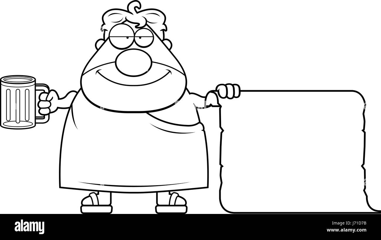 Ein glückliches Cartoon Frat Jungen mit einer Liste. Stock Vektor