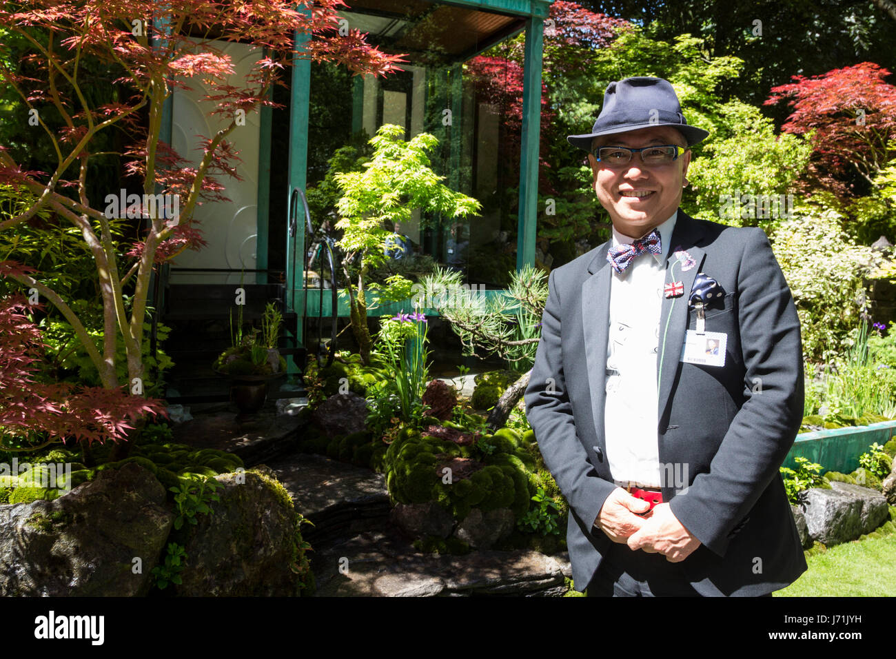 London, UK. 22. Mai 2017. Gartengestalter Ishihara Kazuyuki. Pressetag auf der 2017 RHS Chelsea Flower Show morgen für das Publikum öffnet. Bildnachweis: Lebendige Bilder/Alamy Live-Nachrichten Stockfoto