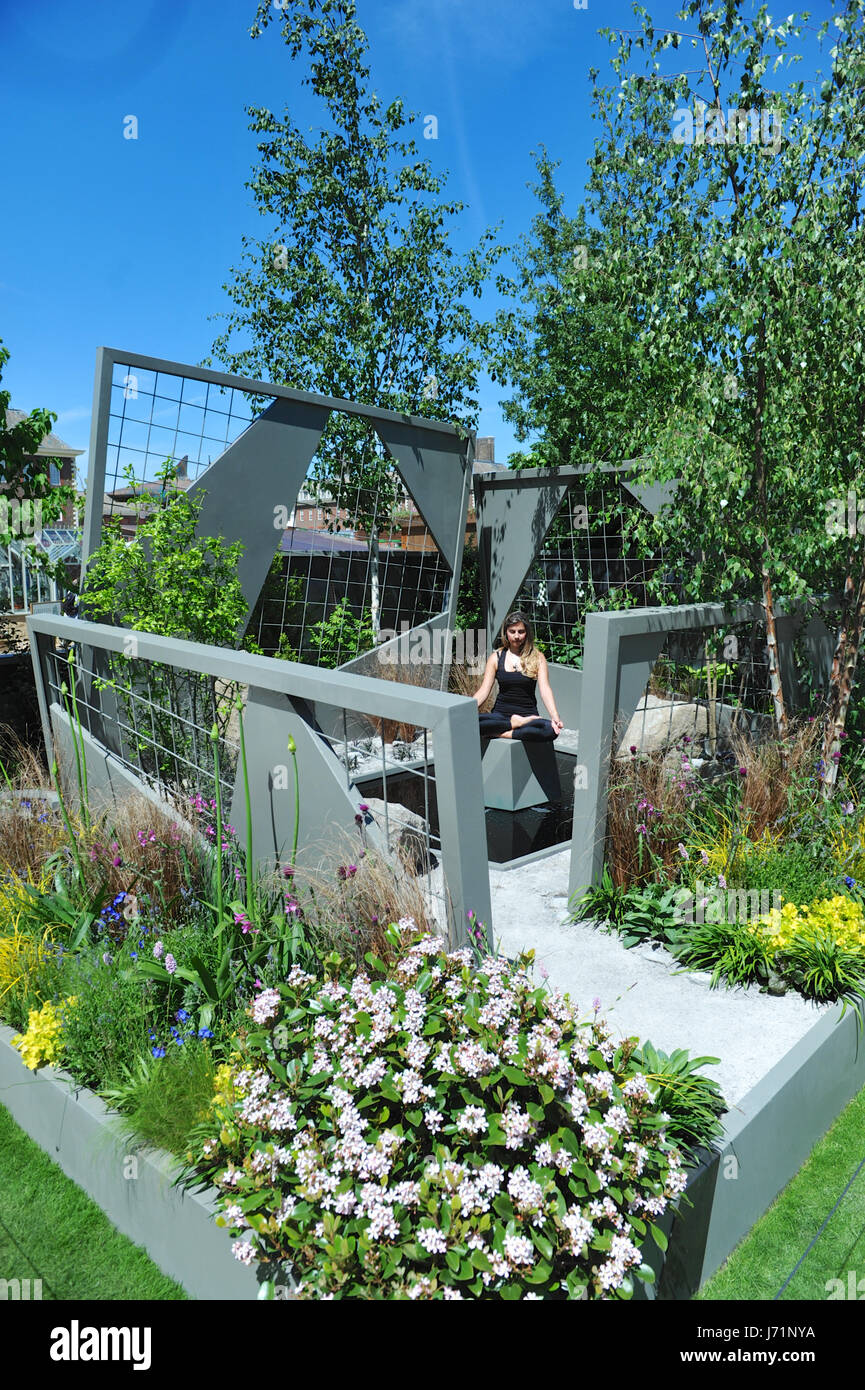 London, UK. 22. Mai 2017. Mind Trap Garten (entworfen von Ian Price), eines der fünf schönen und eleganten frische Gärten auf dem Display an der 2017 RHS Chelsea Flower Show eröffnet heute, London, UK.  Frisch-Gärten, frisch in der Natur ebenso wie Namen, wollen die Wahrnehmung des Gartens neu zu definieren. Nehmen mehr von einem konzeptionellen Ansatz, umarmen sie neuen Technologien, Trends und Materialien, innovative Designs zu erstellen. Bildnachweis: Michael Preston/Alamy Live-Nachrichten Stockfoto