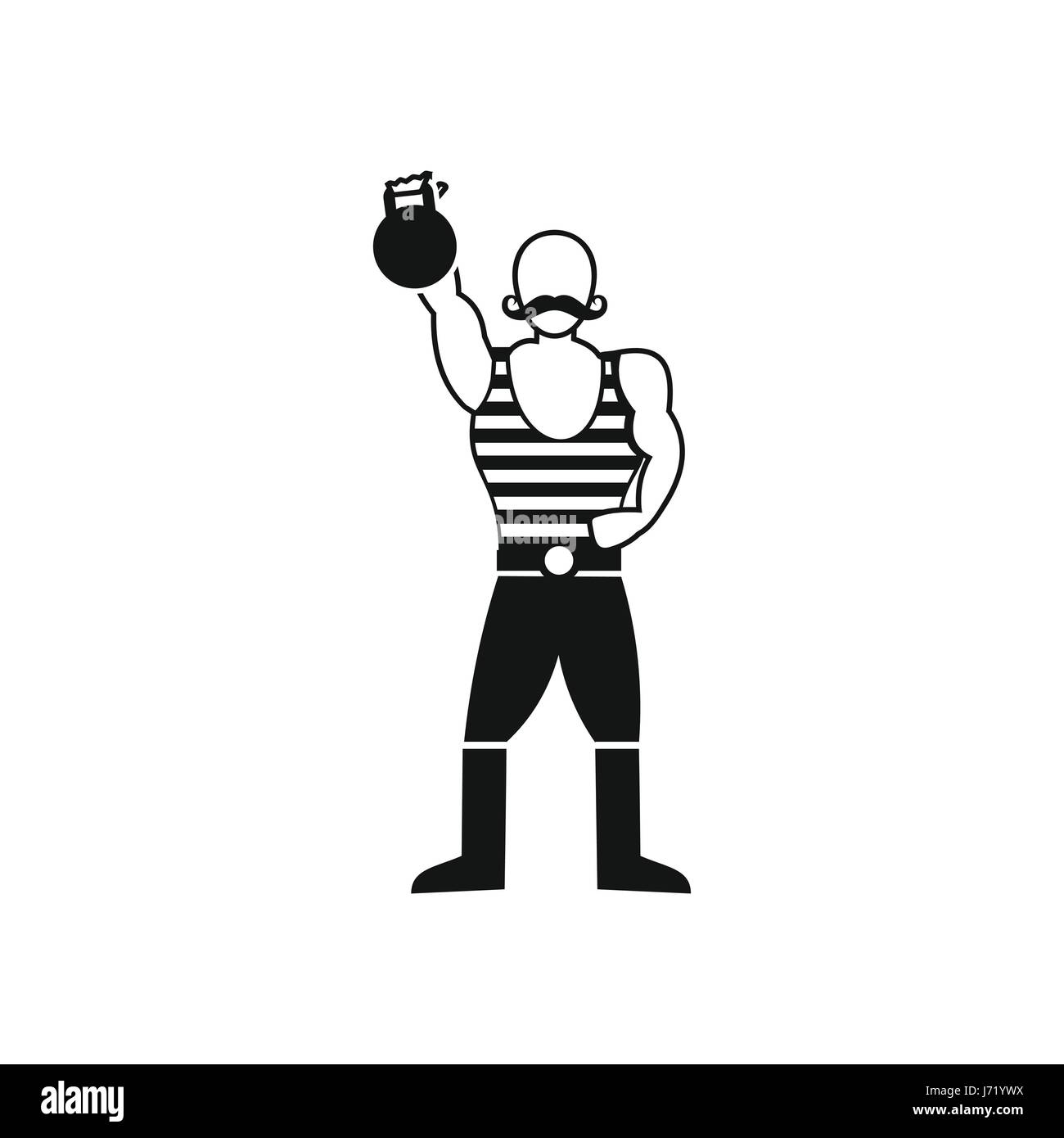Starker Mann Mit Kettlebell Symbol Einfachen Stil Stock Vektorgrafik Alamy