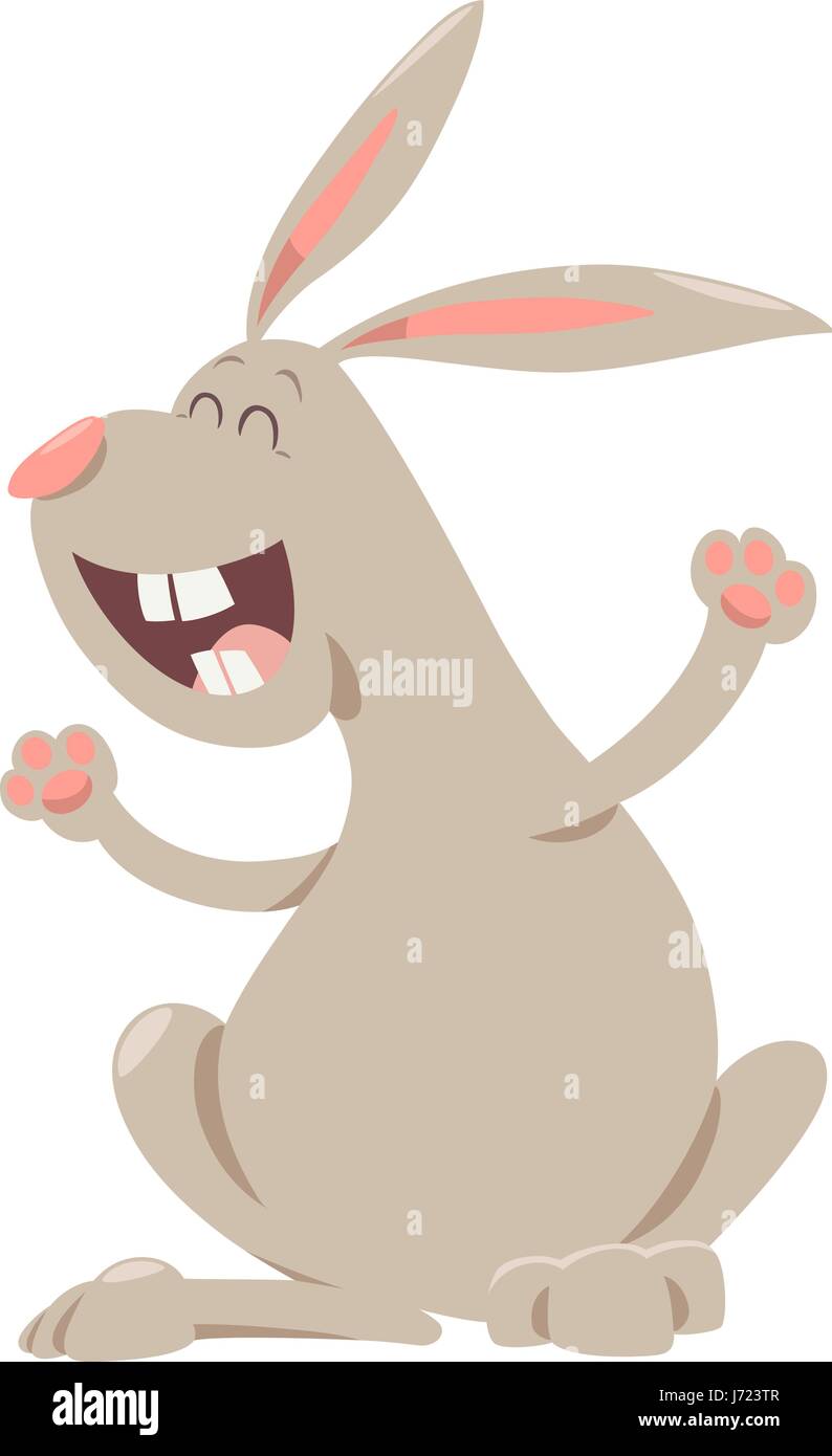 Cartoon-Illustration der glückliche Kaninchen oder Hase Tier Charakter ...